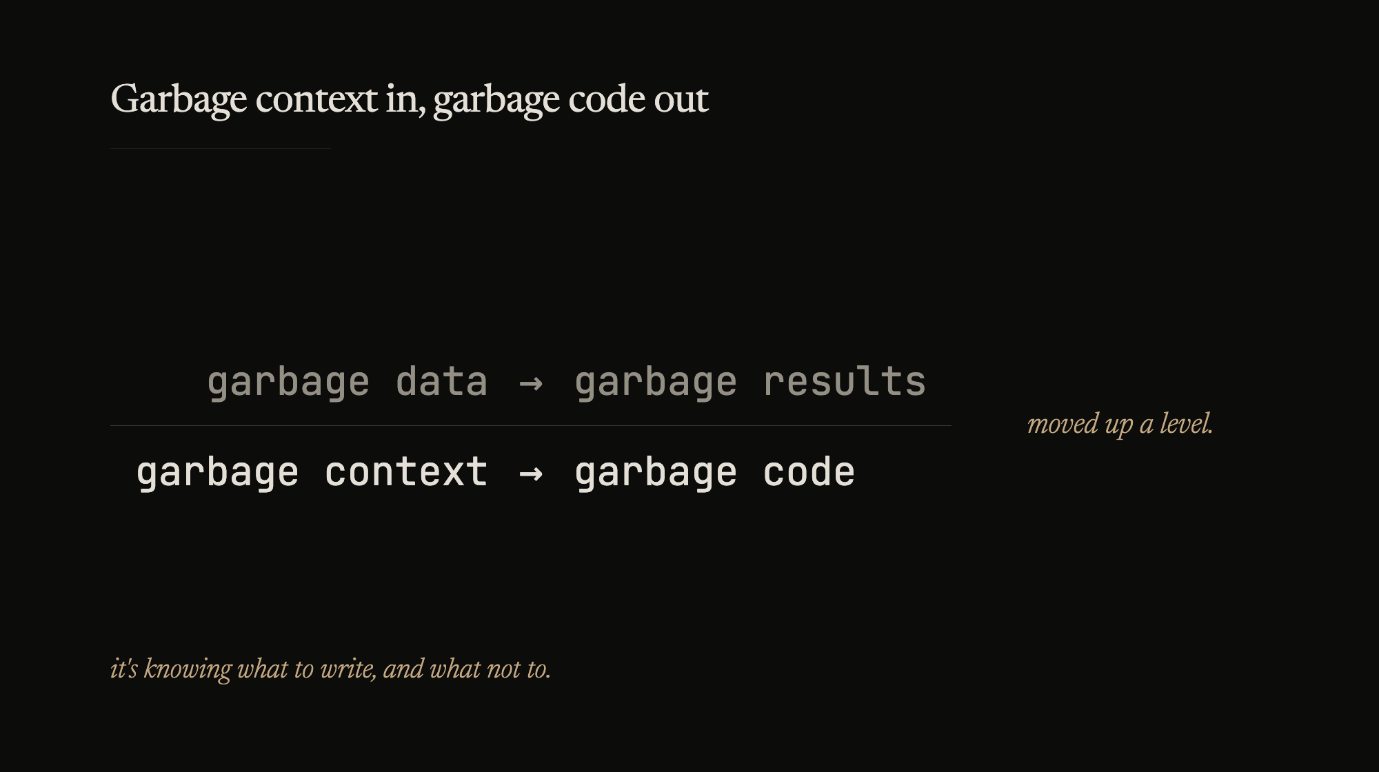 The adage didn't change. Only the substrate did.