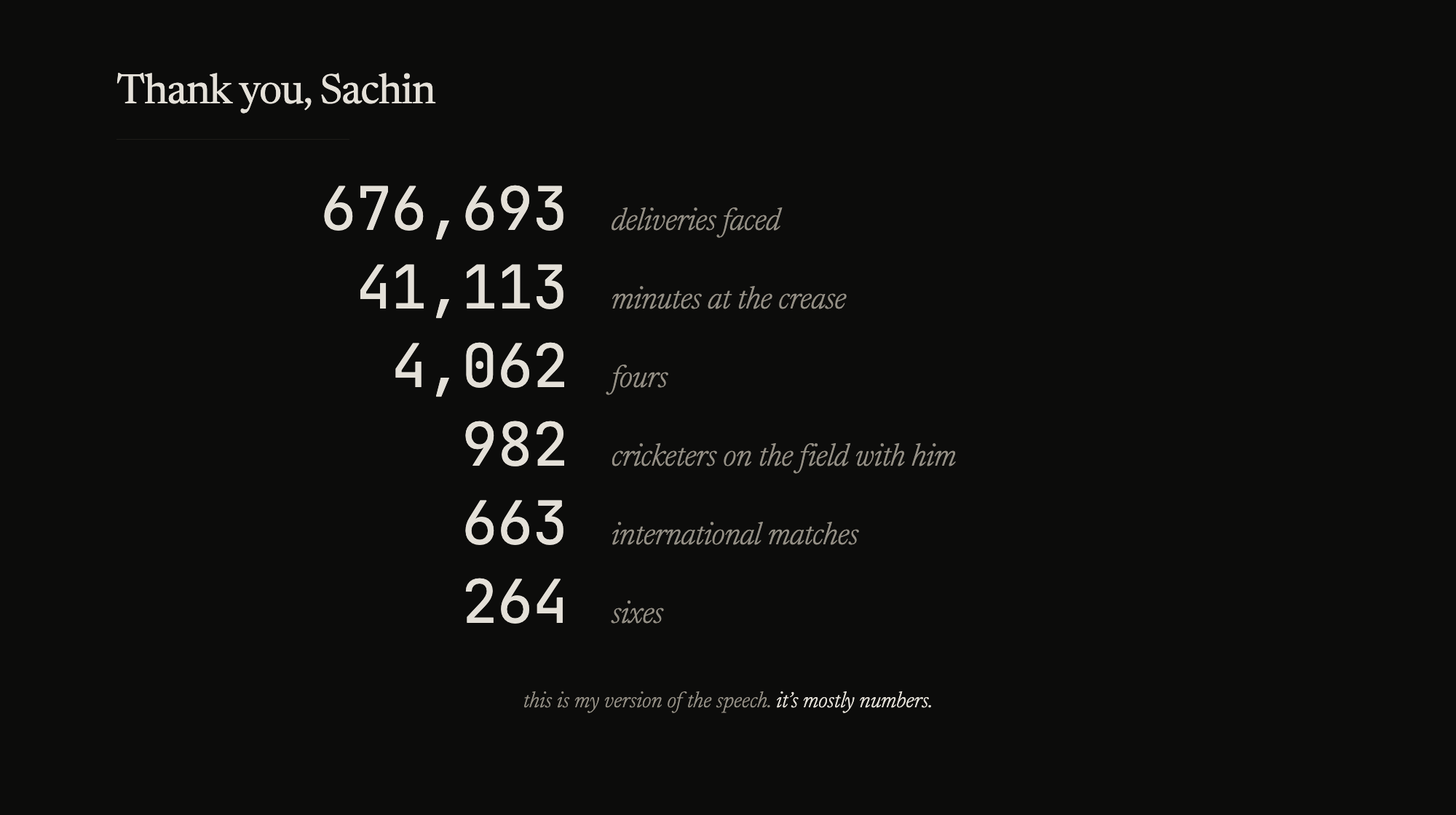 This is my version of the speech. It's mostly numbers.